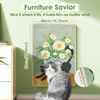 3-in-1 Sisal Cat Scratch Mat 23.6x15.7'' Floor & Wall Cat Scratcher Pad, Protects Carpet Couch & Furniture with Sticker Tape, Anti-Slip, Durable for Indoor Outdoor Cats (Srping)