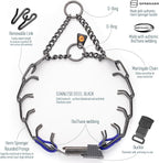 Herm Sprenger Black Stainless Steel Dog Collar with Quick Release ClicLock Buckle O-Ring Biothane Insert Training Collar Made in Germany (Blueberry Royal, 16in x 2.25mm(Neck Size up to 13-14in))