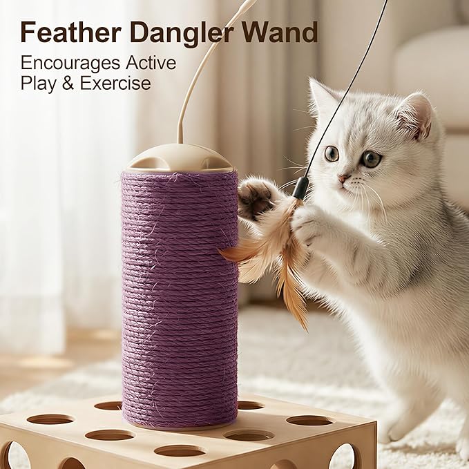 PAWISE Cat Scratcher – Reversible Cardboard Scratching Pad, Durable Cat Scratch Bowl & Bed, Interactive Scratcher for Indoor Cats & Kittens (8.6X8.6)