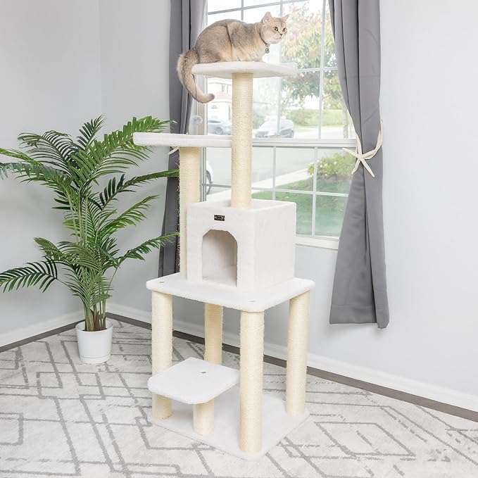 Armarkat B6203 Classic Real Wood Cat Tree, Five Levels With Condo and Two Perches