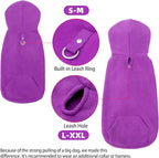 EXPAWLORER Dog Hoodie Fleece Sweater Vest, Hooded Dog Sweatshirt Fall Winter Pet Clothes with Leash Hole, Sleeveless Warm Cozy Puppy Clothing for Cat Small Medium Large Dogs Girl Boy, Purple XL