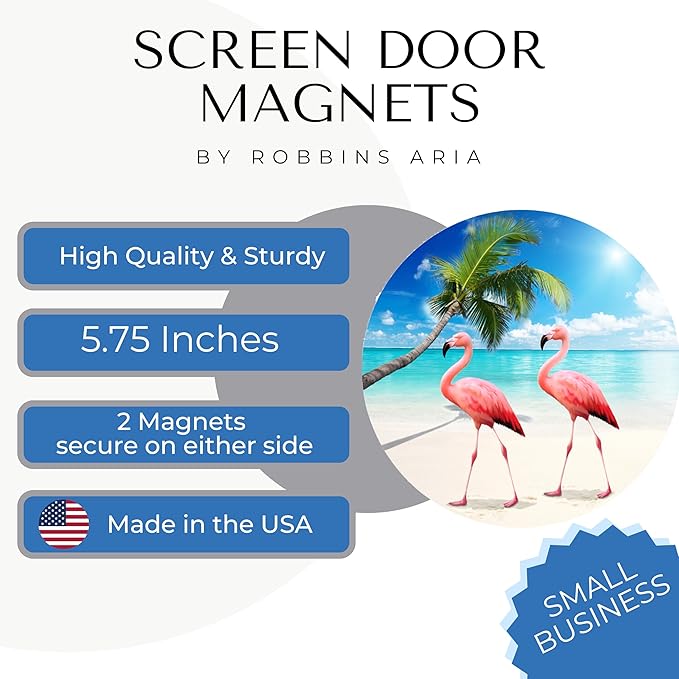 Screen Door Magnets Double Sided – Keep People, Kids, and Dogs from Running into The Screen Door - Robbins Aria Flamingos
