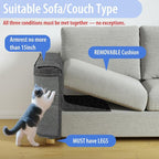 Reversible Cat Scratch Couch Protector Made of Natural Sisal for Ultimate Furniture Protection,Couch Protector from Cat Claws,Couch Corner Cat Scratcher, Universal Fit Both Sides(Dark Grey,1-Pack)