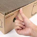 PrimePets Cat Scratcher, Wide Cat Scratch Pad with Box, 5 Pack, XL Reversible Scratcher Cardboard for Indoor Cats, 17x13x5'' Kitty Bed Scratching Board with Catnip, Convenient Replacement Hole Design