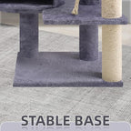 TWDEPART 42.5'' Cat Tree for Indor Cats, Multifunctional Cat Tower with Cozy Condo, Perches, Scratching Posts and Hammock, Grey…