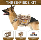 Forestpaw Dog Harness for Large Dogs,Tactical Dog Harness with Handle,No Pull Military Service Dog Vest with Pockets Adjustable for Walking Training,Camo Brown,Chest 21.5-45"