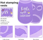 Cotton Dog Shirt with 'Little Miss Adorable' Corgi Head Print, Soft & Breathable Pet Apparel for Small, Medium, and Large Dogs, All-Season Sleeveless Vest, Cute and Comfortable Dog Outfit.Purple S