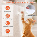 12 Pack Cat Scratch Furniture Protector – Double-Sided Sticky Deterrent Training Tape from Cat Claws, Clear Anti-Scratch Guard for Couch, Sofa, Doors, Easy Apply & Residue-Free, Not for Leather,Velvet