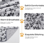 Luciphia 1 Pack 3 Blankets Fluffy Premium Fleece Pet Blanket Flannel Paw Printed Throw for Dog Cat Grey Paw Large(41"x31",Pack of 3)