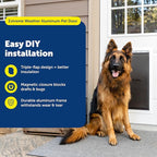 PetSafe Extreme Weather Aluminum Pet Door - Energy-Saving Thermal Barrier Pet Flap with Slide-in Door Locking & Secure Flap Cover - for Dogs Up to 220 Lb - Extra Large