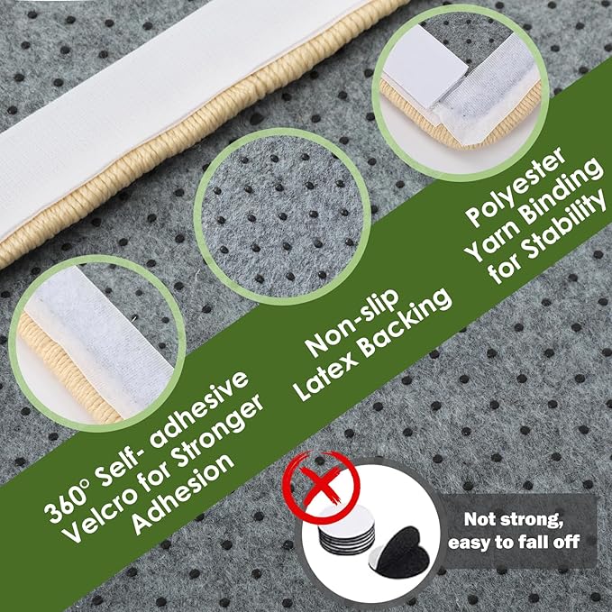 3-in-1 Sisal Cat Scratch Mat 23.6x15.7'' Floor & Wall Cat Scratcher Pad, Protects Carpet Couch & Furniture with Sticker Tape, Anti-Slip, Durable for Indoor Outdoor Cats (Srping)