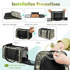Cat Carrier Soft 25lbs Two Loading Pet Carriers Portable Small Dog Puppy Airline Approved Carrier with Side Pockets Foldable Portable for Outdoor Car Digital Grey