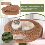PETSITE 60 inch Cactus Cat Tree Tower, Multi-Level Cat Tower with Sisal Scratching Posts, Sisal Rope, Hanging Ball, Self Groomer and Decorative Faux Plant, Cute Cat Tree for Indoor Cats