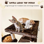 MWPO 74.8 inches Large Cat Tree with Sisal-Covered Scratching Posts & Condo, Tall Cat Tower Entertainment Playground Furniture for Cats & Kittens - Multiple Colors (Brown)