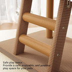 Cat Tree Tower, Multi Functional Climbing Frame with Scratching Post and Cozy Bed, Multi Level Climbing Activity Center for Indoor Cats to Play and Rest, Compact Design for