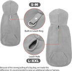 EXPAWLORER Dog Hoodie Fleece Sweater Vest, Hooded Dog Sweatshirt Fall Winter Pet Clothes with Leash Ring, Sleeveless Warm Cozy Puppy Clothing for Cat Small Medium Large Dogs Girl Boy, Grey S