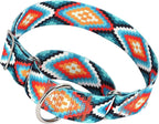 Wide Martingale Collar for Dogs - Dog Training Big& Thick Dog Collar - Escape-Proof,Durable and Comfortable- Tribal Large