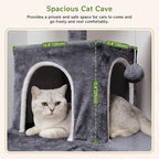 89 inch Cat Tree Tower - Extra Tall Multi-Level Cat Furniture with 2 Cozy Condos, Natural Sisal Scratching Posts, Plush Perches and Hammock for Large Indoor Cats (Dark Gray)
