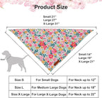 ADOGGYGO Floral Dog Bandanas, Colorful Flower Pet Scarf, Multi Size, Spring Summer Floral Bandana for Medium Large Dogs (Large)