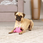 goDog Checkers Just for Me Flying Pig Squeaky Plush Dog Toy with Chew Guard Technology, Durable Fabric & Squeaker for Active Play, Pink, Mini