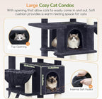 Globlazer Extra Large Cat Tree, 78 inch Sturdy Tall Cat Tree Tower for Indoor Multiple Large Adult Cats Kittens with 6 Scratching Posts, Enlarged Top Perch, 2 Padded Condos, S78G, Dark Grey