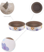 CSR1001A-SET2 Daisy 18.13" Modern Cardboard Bowl Cat Scratcher with Catnip, White/Multi (Set of 2)