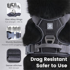Pawaii No Pull Dog Harness with Pet ID Tag,Reflective Strips No Choke Front O Ring Breathable Mesh Adjustable Soft Padded Pet Vest with Easy Control Handle for Large Dogs