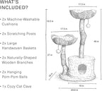 Modern Cat Tree Tower, Real Branch luxury Cat Condo, Wood Cat Tower, Cat Scratching Tree, Cat Condo, Cat Lover Gift, Luxury Cat, Cat Gifts by Mau Lifestyle