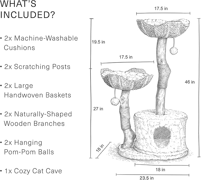Mau Lifestyle Gray Cento Cat Tree, 45.5" H, 37 LBS, Grey/Gray