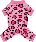 Paiaite Dog Pajamas Onesie: Comfortable Four-Legged Apparel for Small, Medium, & Large Dogs, Polyester Material for Comfort, Wrinkle Resistance, Moisture Wicking, and Stretchiness Pink Leopard M