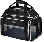 Lekereise Top-Expandable Pet Carrier 18x11x11Inch Delta American United Airline Approved Soft Sided Underseat to 15lbs Travel Carriers for Small Dogs Cats with Locking Safety Zippers Anti-Scratch Mesh
