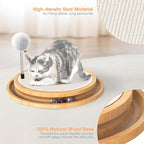 Cat Scratcher, Rolufy Cat Natural Sisal Scratching Pad, Kitten Interactive Toy with Ball Track Spring Ball for Chasing Hunting Mental Physical Exercise Puzzle