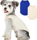 2 Pack Dog Clothes for Small Dogs Summer Dog Shirt Vest Girl Boy Lightweight Puppy T-Shirts Blank Soft and Cool Pet Clothing Sleeveless Medium Large Dog Outfit (White+Blue, Large)