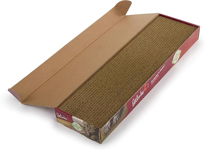 Petlinks Scratchers Choice Flat Corrugated Carboard Scratch Pad for Cats & Kittens, Catnip Infused & Reversible, Promotes Healthy Nail Growth - Brown, Single Wide