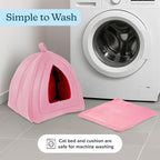 PETMAKER Indoor Cat House with Removable Foam Cushion for Cats, Kittens, Small Dogs & Small Pets, Plush Pet Bed Crate Tent Hideaway with Cozy Soft Interior, Small Animal Sleep & Rest Space