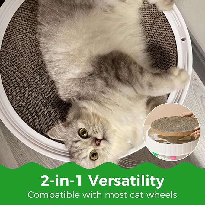 Round Cat Scratcher Refill, 10" Diameter Cat Scratching Board for Indoor Cats, Cardboard Cat Scratcher Pads，Double-Sided (2 PCS)