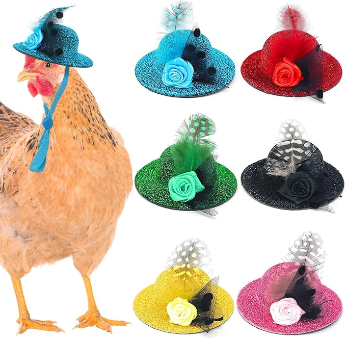 6 Pieces Chicken Hats, Doll Hats, Bear Clothes, Stuffed Animal Clothing, Chicken Helmets