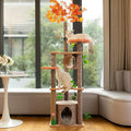 61 inches high, 6-Layer Platform Pets Cat Tree cat Tower for Indoor cat with Leaves,Sisal-Covered Scratching Post and Condo