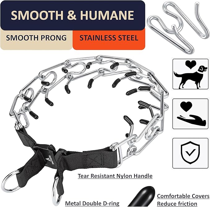 Quick Release Dog Training Collar Adjustable Stainless Steel Collar for Small Medium Large Dog (Tan, XL Neck Girth 16.9"-22.2")