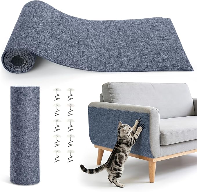 Cat Scratch Pad 78.7x15.8 Inch Self-Adhesive Trimmable Durable Cat Claws Furniture Protector for Couch Sofa Wall Door
