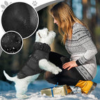 Winter Warm Dog Jacket for Small Medium Dogs Cat Cold Weather Coats with Harness Paded Dogs Fleece Vest Waterproof Windproof Dog Snow Jacket Pet Puppy Clothes (Black,S)