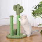 Amazon Basics Cat Scratching Post, Indoor Cactus Triple Posts for Cats & Kittens with Dangling Ball, Large, 27"H, Green