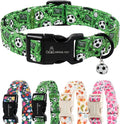 ARING PET Soccer Dog Collar, Cute Green Doggy Collars with Quick Release Buckle for Puppy Small Medium Large Boy Girl Dogs-M