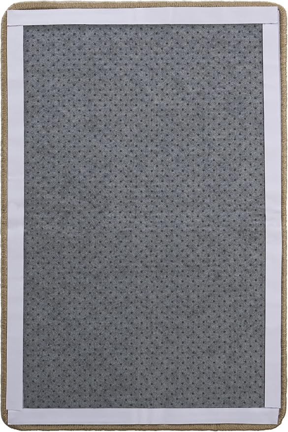 SAFAVIEH Cat Scratch Mat Pad Collection, 9" x 14", Ivory, Sisal & Jute Boucle Weave, Velcro & Slip Resistant Backing