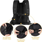 WOYYHO Pet Dog Carrier Backpack Small Dog Front Backpack Ventilated Dog Carrier Back Pack with Storage Pockets, Adjustable Straps & Safety Belt for Travel Hiking Outdoor(Size L: 10-14 lbs, All Black)