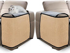 2 Pcs Cat Scratch Furniture Protector Natural Sisal Anti-Scratching Mat for Sofa Couch Chair - Suitable for Both Left and Right Sides of Furniture, Easy to Set Up