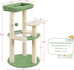 Yaheetech Cat Tree, 35.5in Cat Tower for Indoor Cats, Cat House with Scratching Posts & Padded Perch & Space Capsule, Cute Kitten Tree, Pet Furniture for Kittens, Army Green/Beige