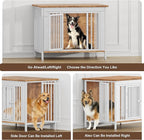 EasyCom Dog Crate Furniture for 1 or 2 Dogs, Heavy Duty Single/Double Dog Crates for Small/Medium/Large Dogs, Dog Kennel Furniture Indoor as TV Stand, Large Size 39.96" L(35-60 Pounds), White