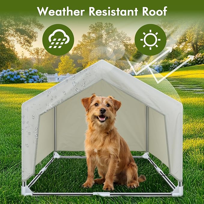 Outdoor Meduim Pet Shade Shelter Tent - Stainless Steel Frame with Ground Stakes for Stability, Spacious Sun Canopy for Dogs, Cats & Other Pets