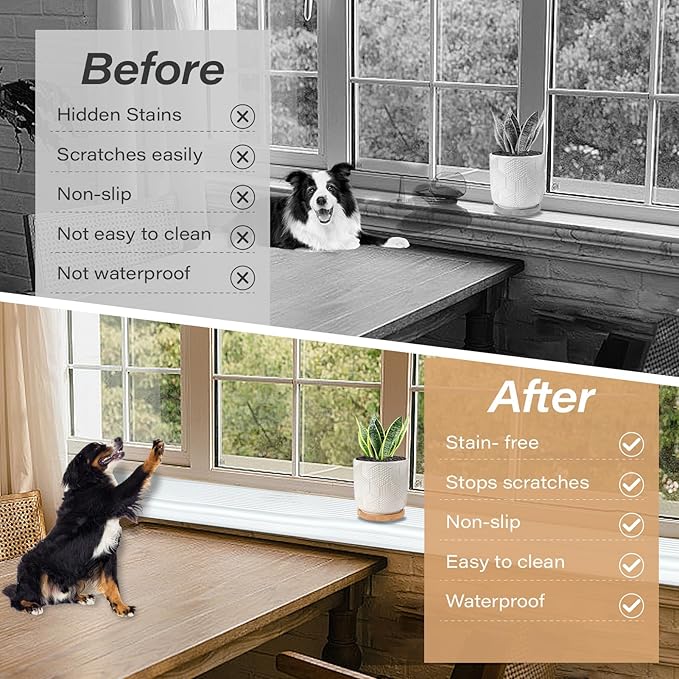 Dog Cat Scratching Windows Sill Protector，Rubber Anti Scracting from Dog Cats for Home Furniture Edge Protection Flexible Rubber L-Type 4x1.6inch Non Slip Cuttable(78.7" White)